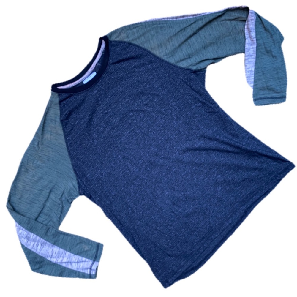 1897 Green & Grey Striped Crew Long Sleeve Top
